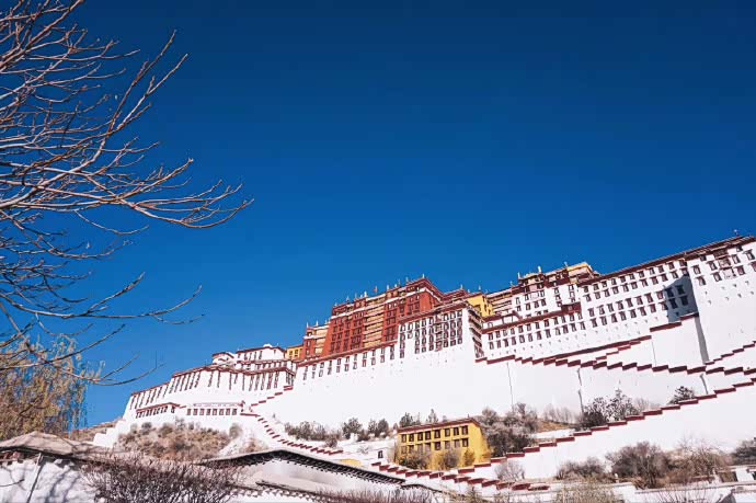 冬天的拉萨布达拉宫,雪域高原!