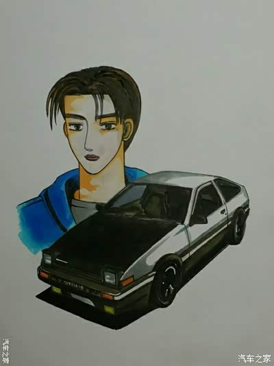 我的童年-《头文字d》系列手绘之藤原&86