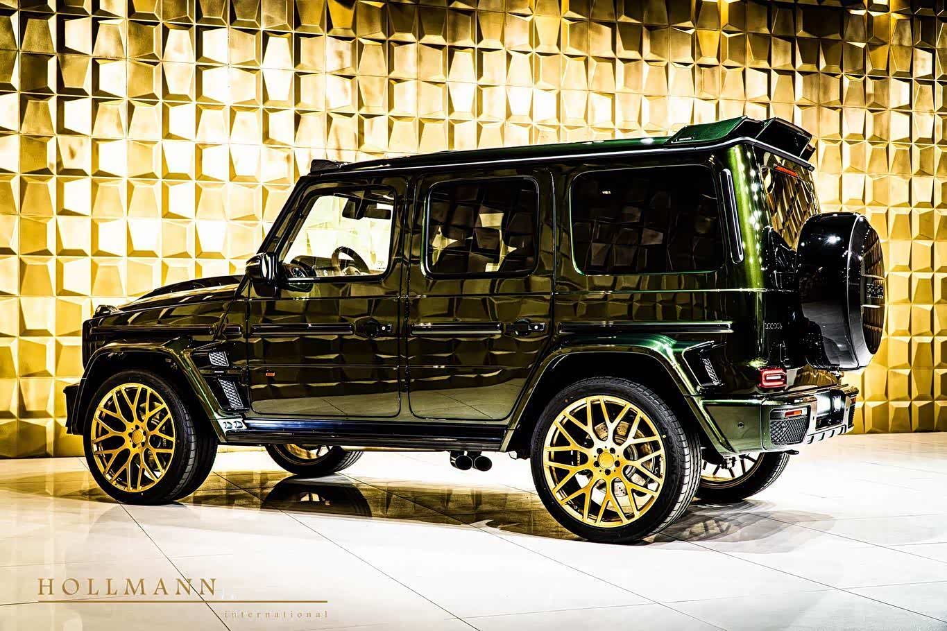 奔驰g63 amg g800,橄榄绿车漆非常美啊