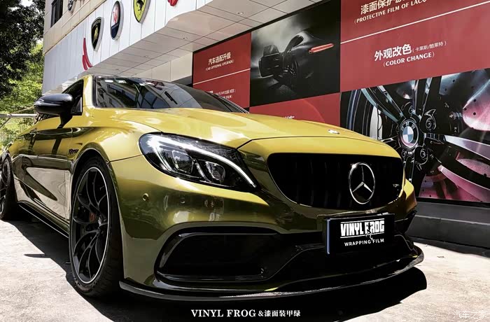 奔驰改色装甲绿太硬汉了