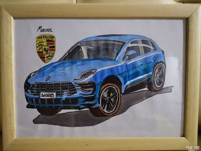 汽车手绘手绘保时捷macan