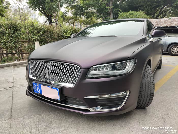林肯mkz改色哑面黒幻紫