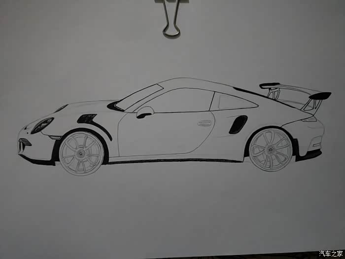 【图】业余手绘呱呱——gt3 rs_汽车插画论坛_汽车之家论坛