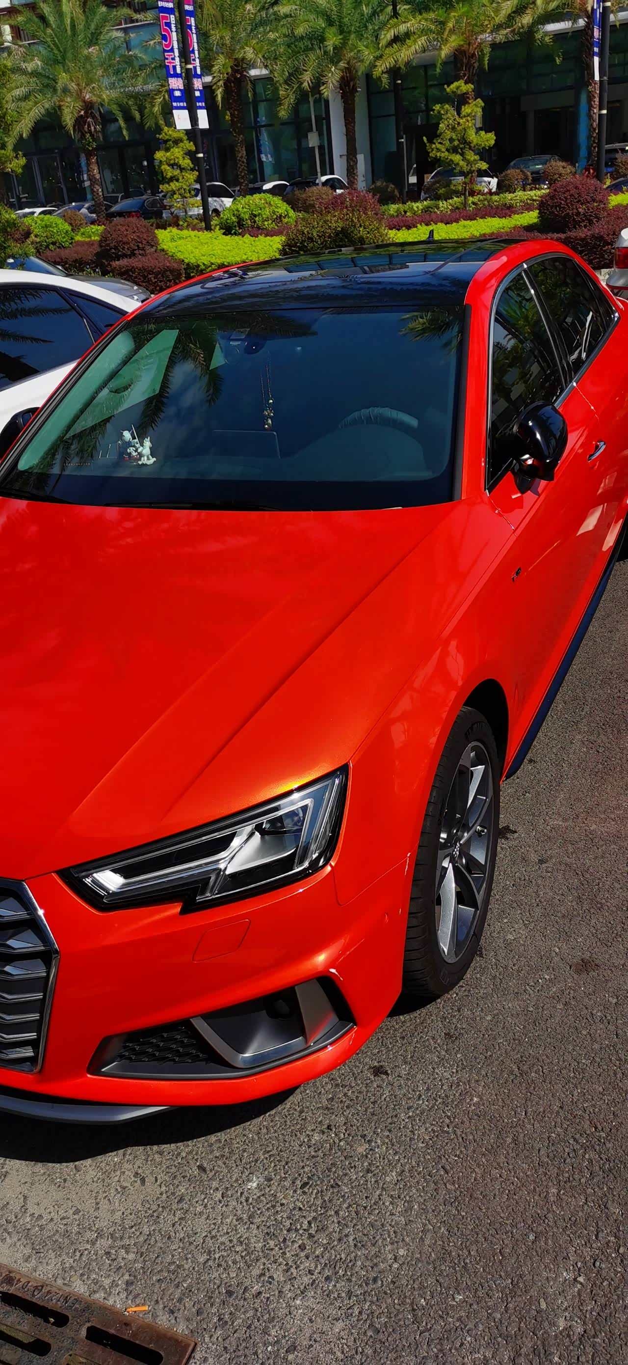 这个红色的跑车看着很鲜艳