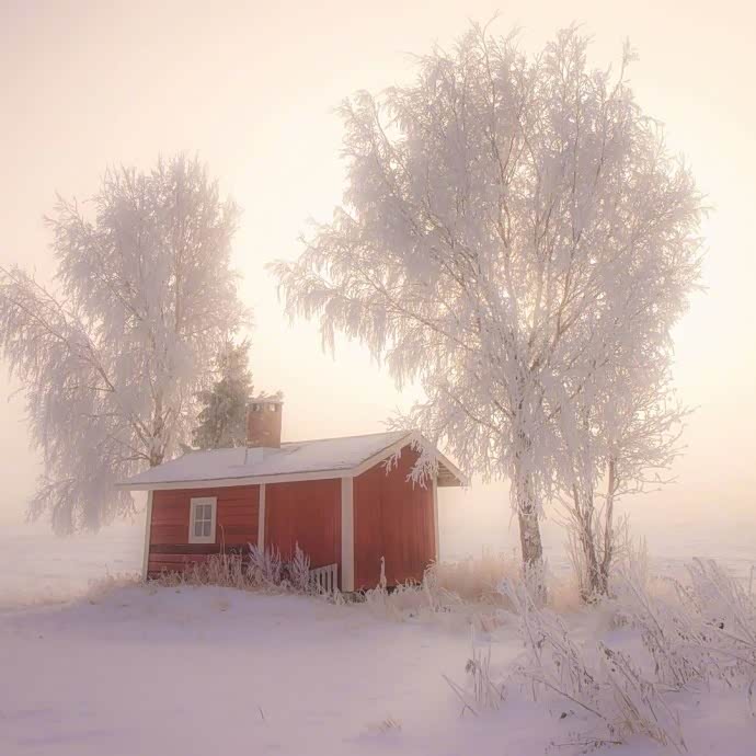 芬兰lapua的雪景,让人仿佛置身于童话世界!