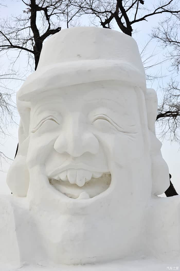 大白陪我松花江畔看雪雕