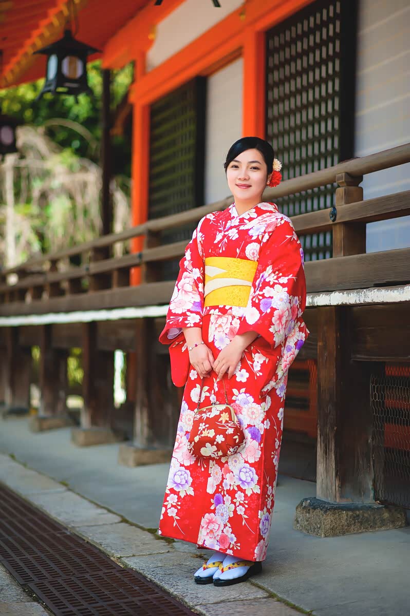 喜欢看樱花,更喜欢看穿着美丽和服的艺妓 ,花枝招展 活泼可爱