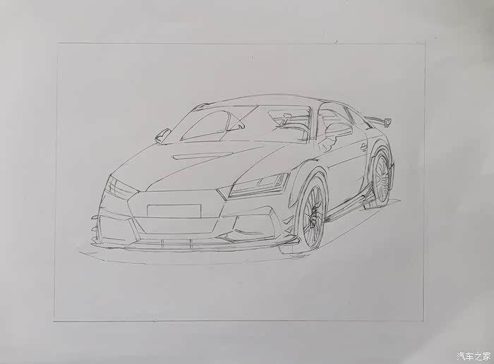 【图】【汽车手绘】手绘奥迪tt rs_汽车插画论坛_汽车之家论坛