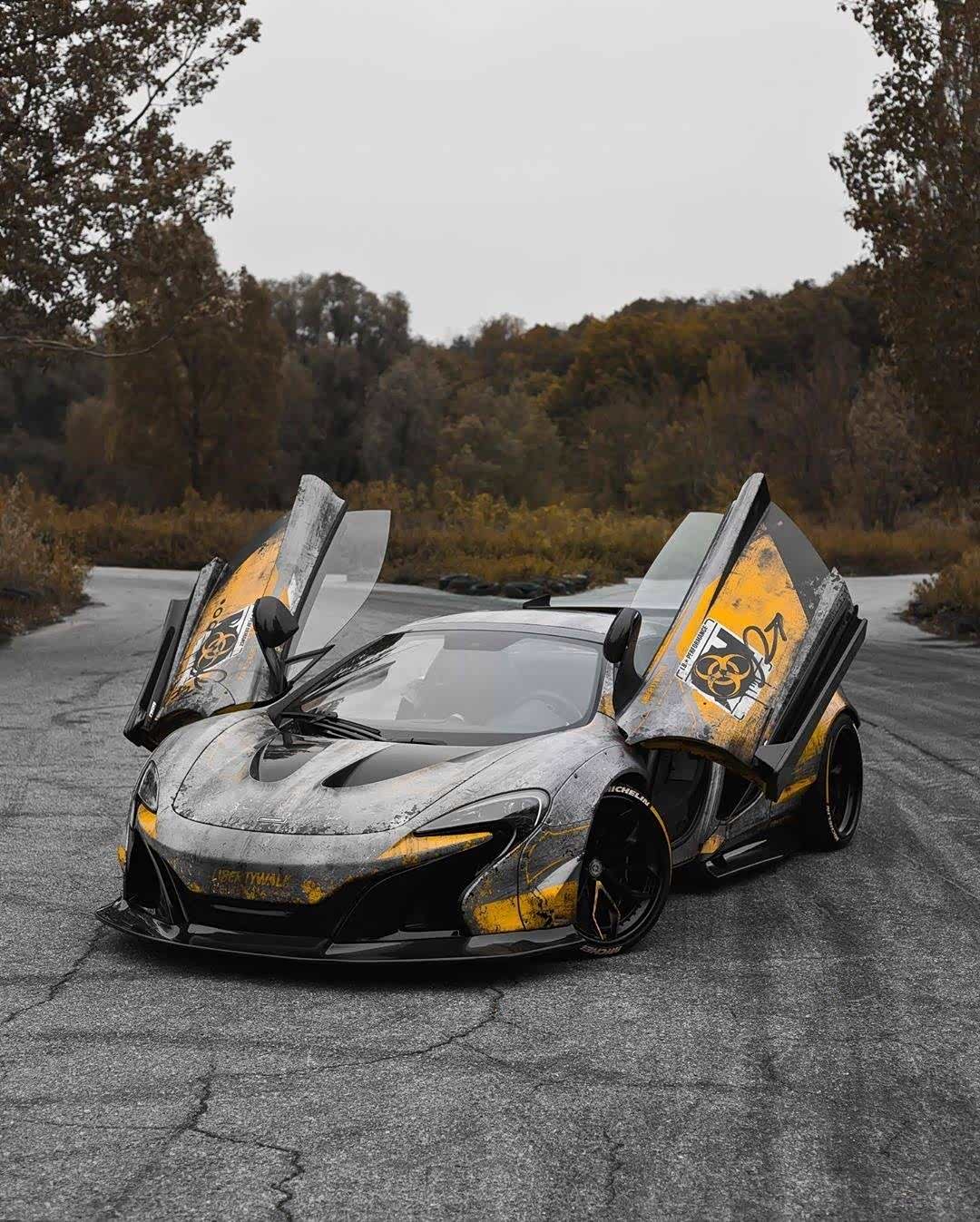 迈凯轮650s改装这车漆加宽体有种末世感