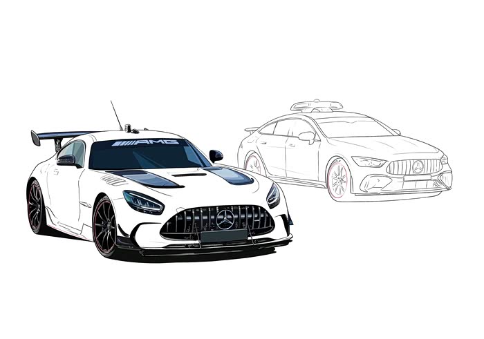 【图】【汽车手绘】amg gt black series,amg gt 63 s_奔驰c级论坛