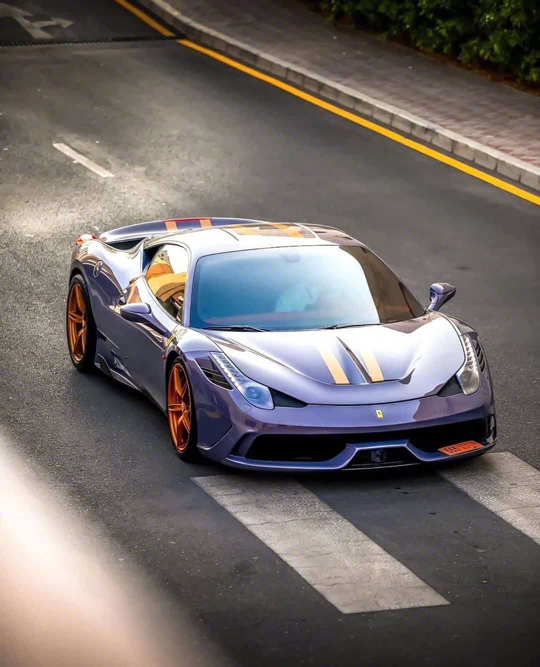 图 法拉利458.这个配色的涂装非常的漂亮.