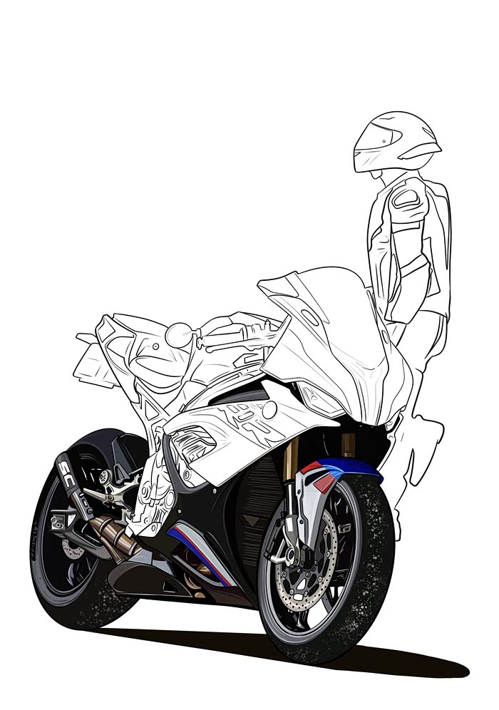【图】【手绘摩托】 立于不败之地——宝马s1000rr_摩托车论坛_汽车之