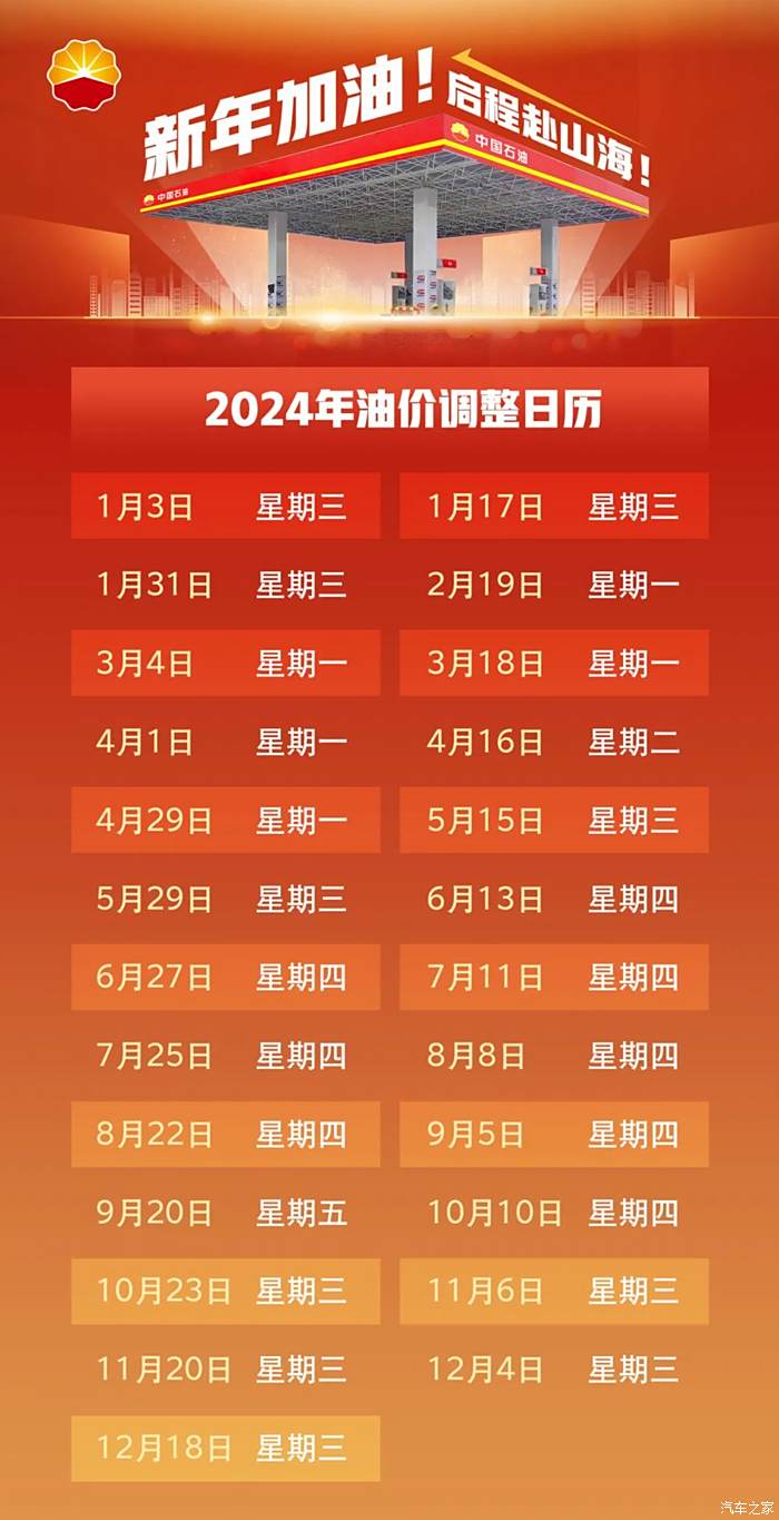 图 2024年油价调整时间表