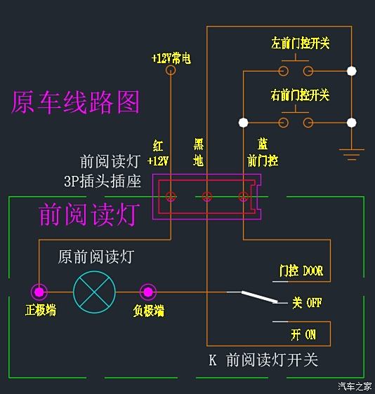 汽车阅读灯电路图图片