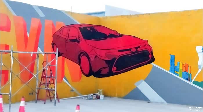 【图】【重启2020】42m墙绘 挑战巨幅3d车涂鸦_汽车插画论坛_汽车之家