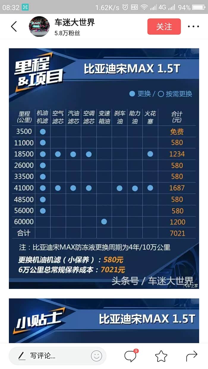 【图】谁发张s7保养手册上几保需要换什么的图给我_比亚迪s7论坛_汽车