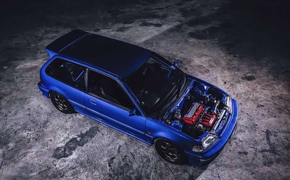 vtec的鼻祖,本田思域ef,这蓝色真帅