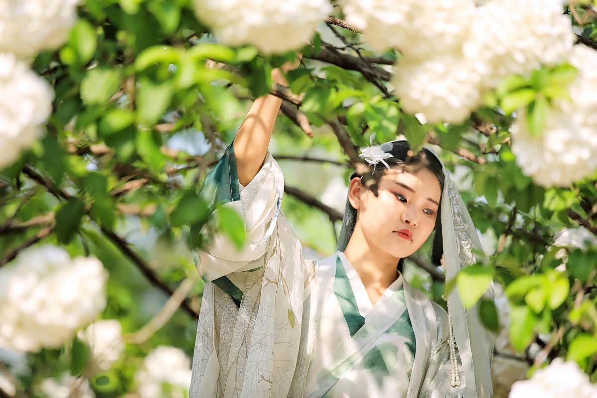 彰显独特民族风 ,汉服小姐姐仙气十足,天生丽质 秀外慧中