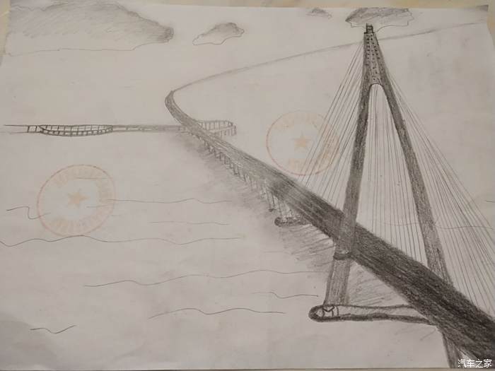 看我画的杭州湾跨海大桥