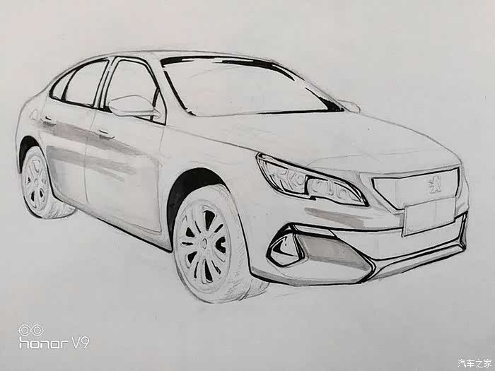 手绘达人画全新标致408_标致4008论坛_汽车之家论坛