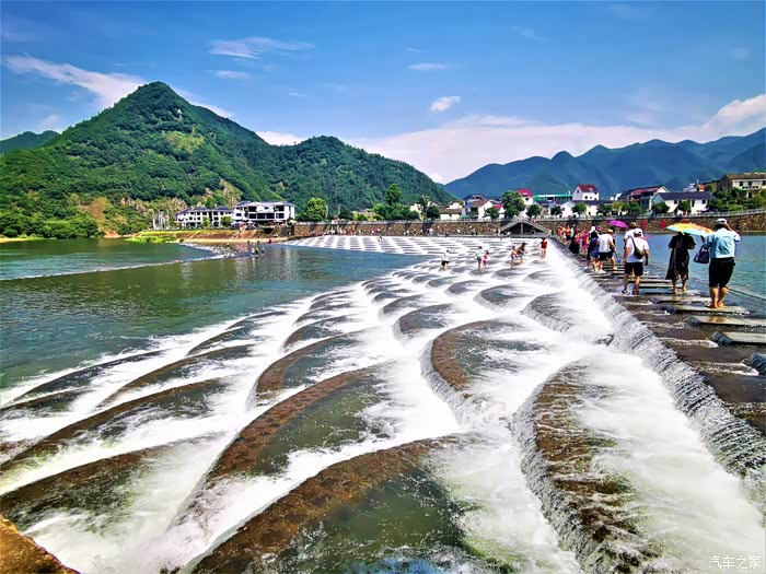 【你好2021】自驾游览富阳龙鳞坝(2)拍摄龙鳞坝南岸美景