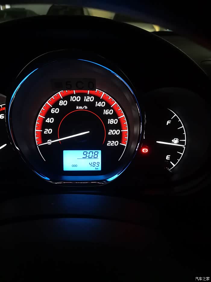 快500公里的油表显示!