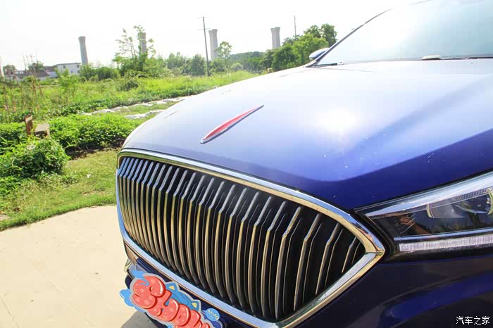 车头机舱盖前的红旗车标.