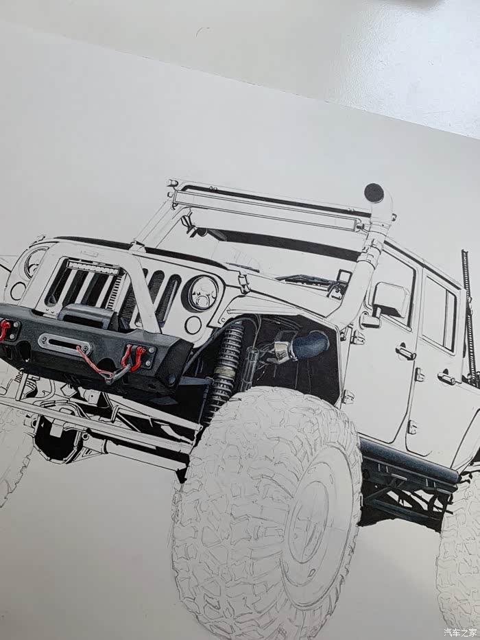 【图】马克笔手绘-大脚怪-jeep 牧马人_汽车插画论坛_汽车之家论坛