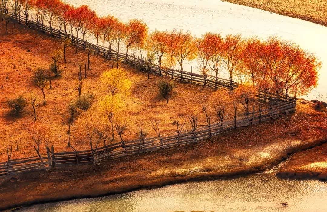 到处都是秋色宜人的景色给人一种放松心情的感觉