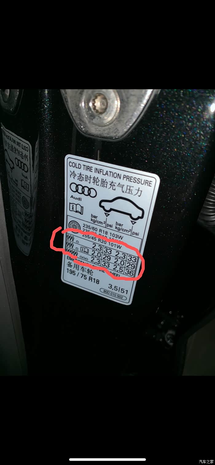 【图】这个胎压表示什么意思啊_奥迪q5/q5l论坛_汽车之家论坛