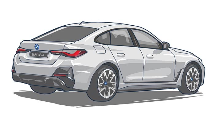 【图】【q版车手绘】宝马首款纯电动四门轿车——宝马i4(末尾送屏保)