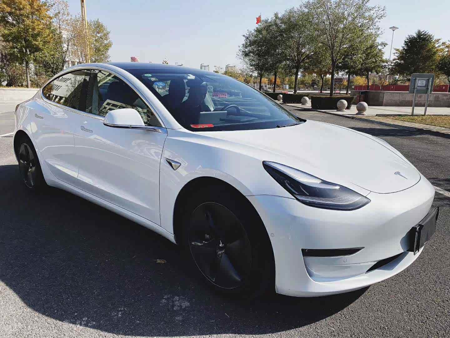 白色特斯拉电动车最优雅的样子