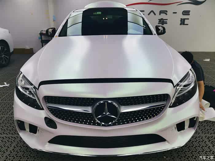 白色车漆氧化变色怎么办奔驰c改色曙光白北京老郭