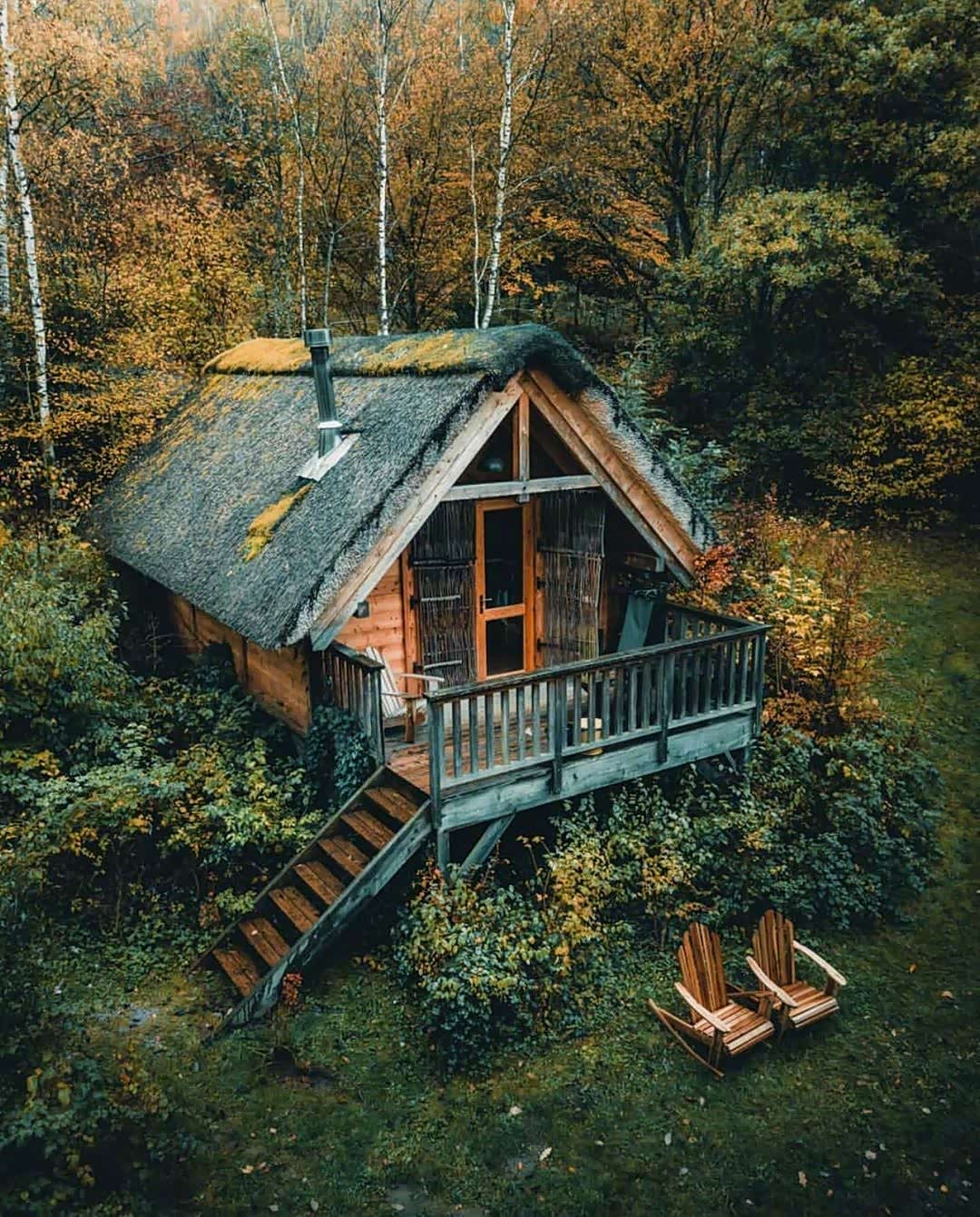 林中小屋,好想去住个一年半载.