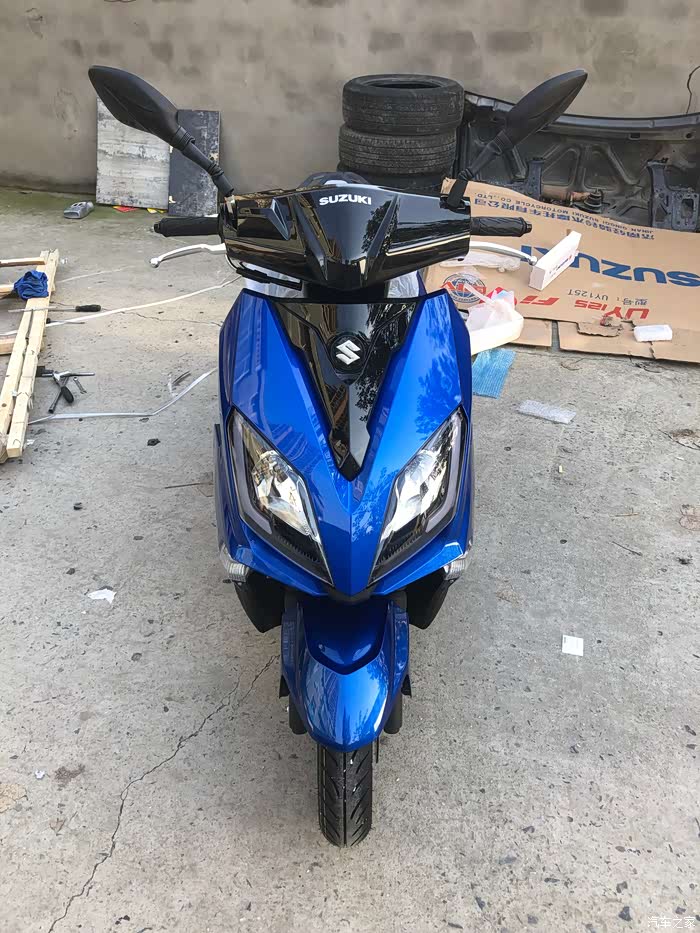 喜提骚蓝色铃木uy125提车作业