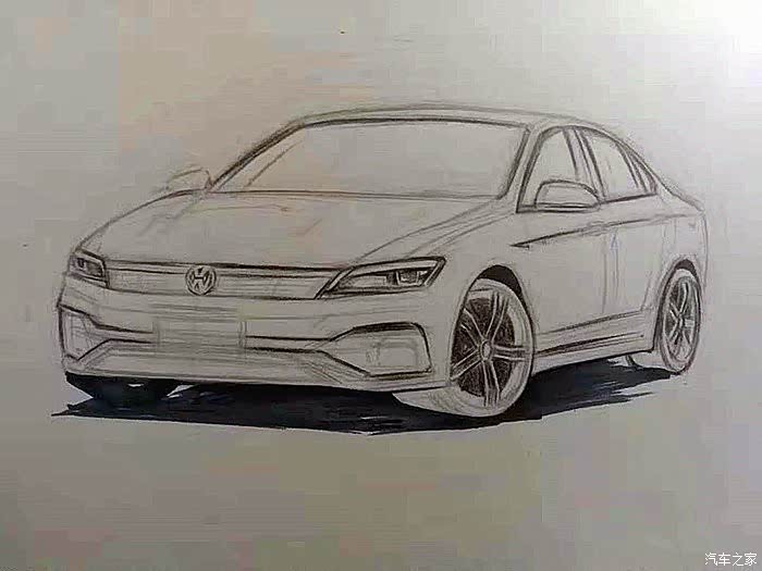 手绘最美大众cc的小弟凌渡