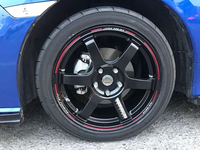 蓝骚思域更换te37款式轮毂让蓝更骚