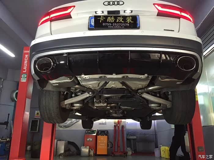 奥迪a6升级thunderbird雷鸟排气管和rs尾唇