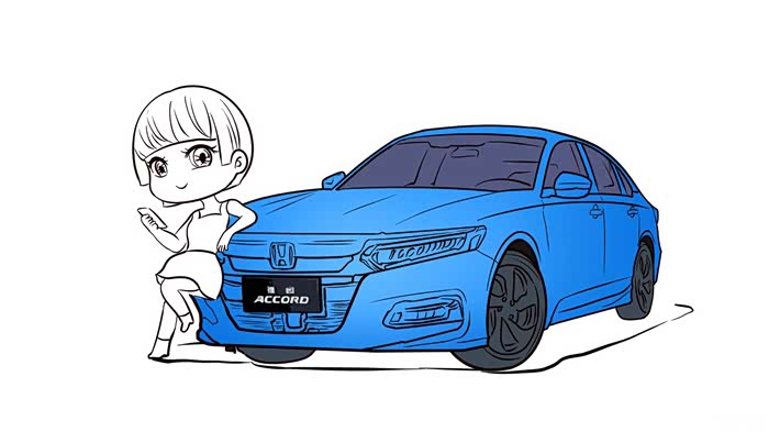 手绘#绘出心中所想,画出心中所爱——广本十代雅阁