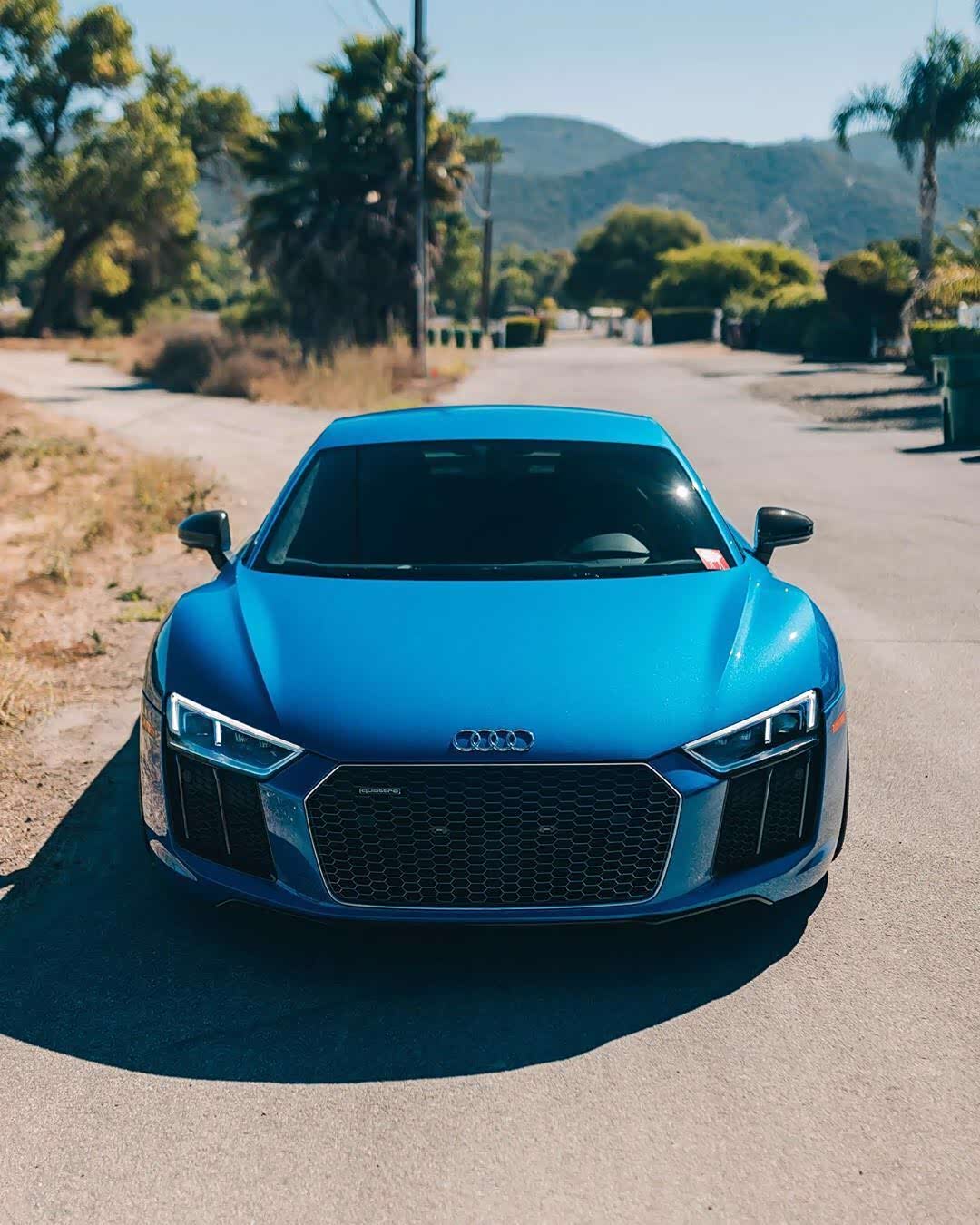 奥迪r8 v10 plus我喜欢这个蓝色