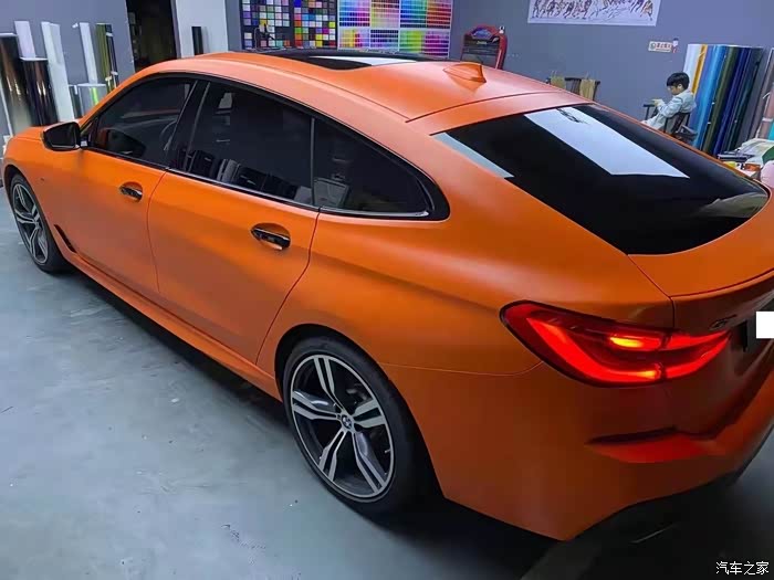全民用车记宝马630i改装芬达橘色车衣