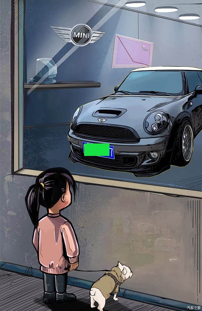 求一张小孩从橱窗里看mini的照片,感谢