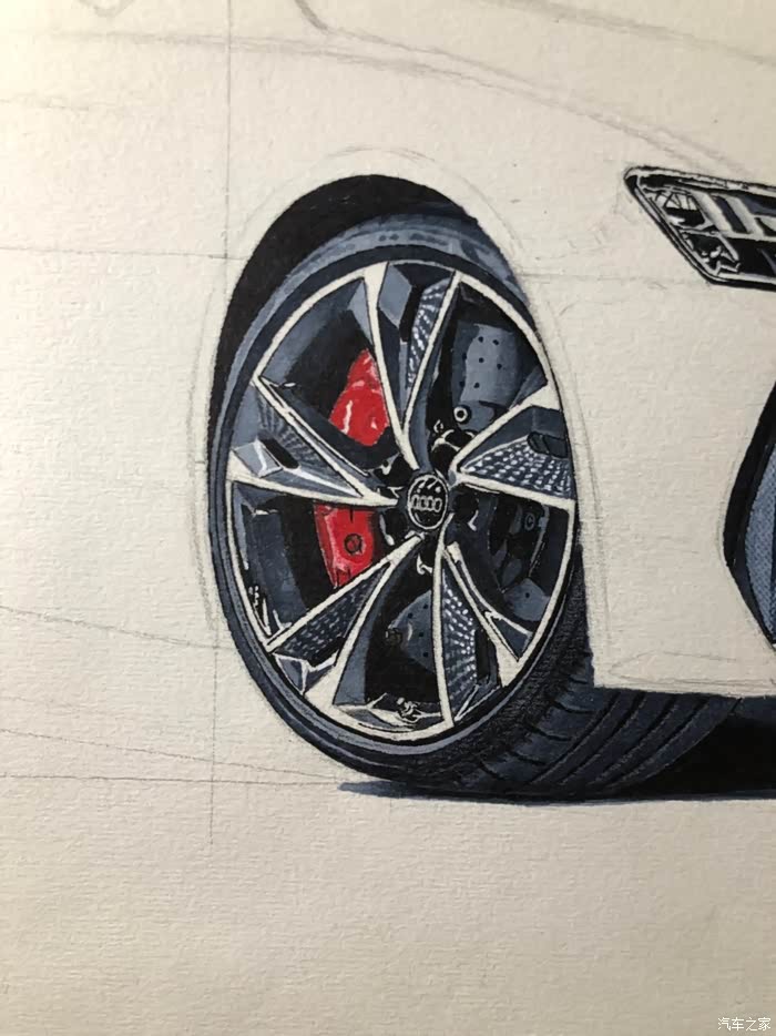 【图】尝试马克笔奥迪a7_汽车插画论坛_汽车之家论坛