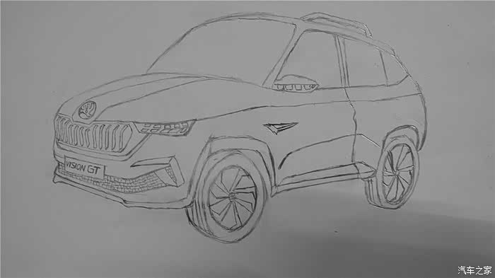 素描斯柯达概念车visiongt
