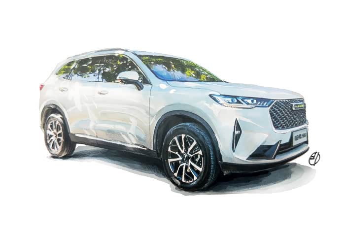 手绘汽车领先不止一代第三代哈弗h6