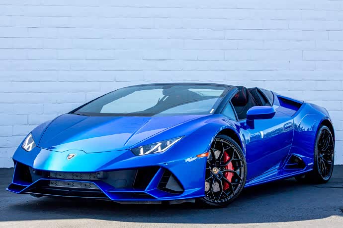 兰博基尼huracanevospyder蓝色精灵帅气