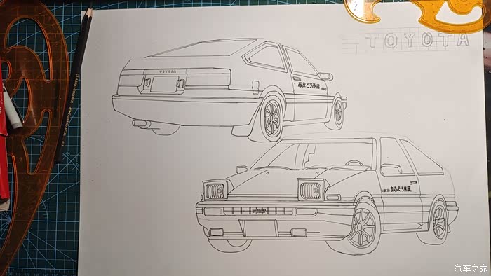 手绘丰田ae86—追不上的夏树,回不去的青春