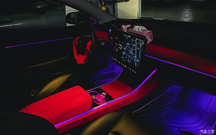 model3祖母石绿改色氛围灯改装内饰终于不单调了求组织拉我