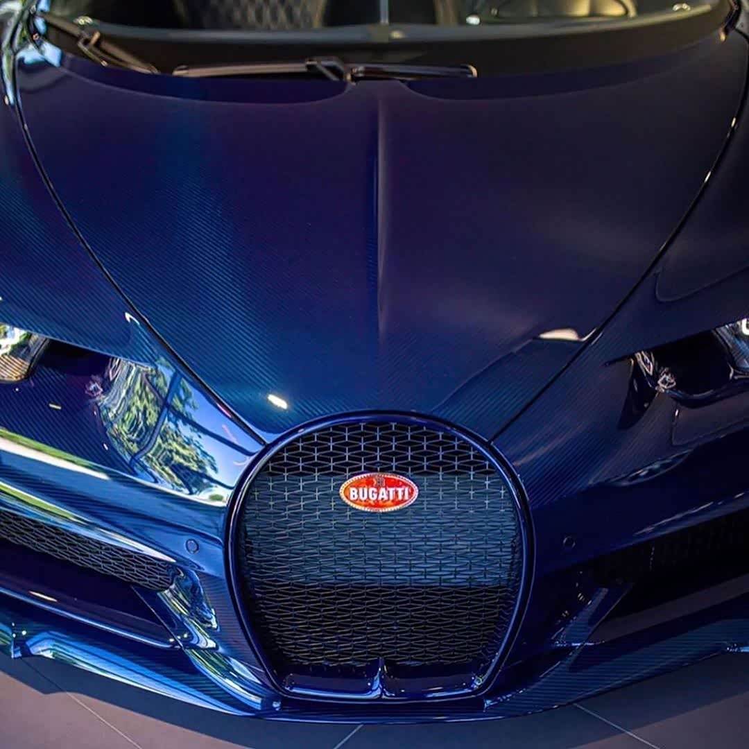 蓝碳布加迪chiron sport太帅了.