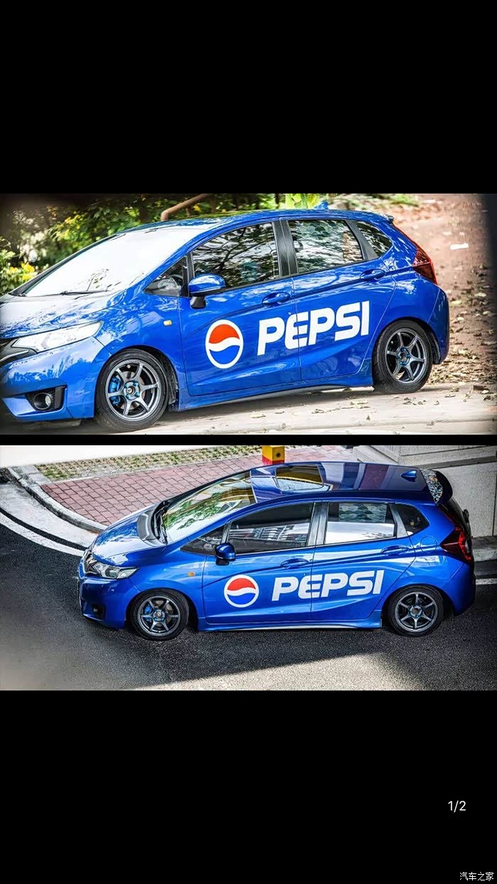 蓝色3飞百事可乐车贴图案漂亮